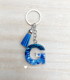 Letter G -  Blauw Stone ♡ blauw kwastje