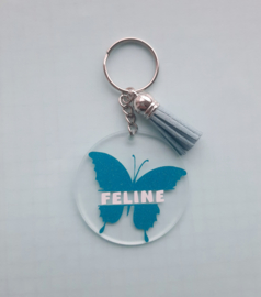 Sleutelhanger Vlinder met naam