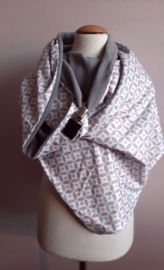 Driehoek sjaal Grey & Pink