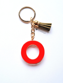 Letter O -  Rood met glitters