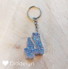 Cijfer 4 - Glitter Clear