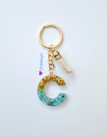 Letter C - Mint groen en goud ♡ beige kwastje
