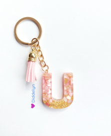Letter U -  Stone Roze ♡ roze kwastje