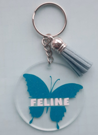 Sleutelhanger Vlinder met naam