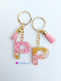 Letter P -  Stone Roze ♡ roze kwastje