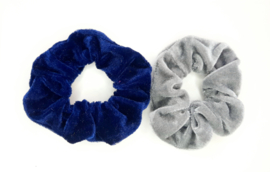 Set van 2 crunchies - donker blauw & grijs