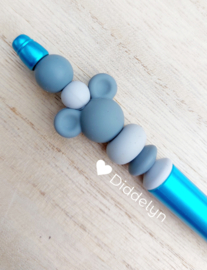 Pen blauw - Mickey grijs