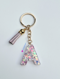Letter A - Multicolor lila smal ♡ Lila kwastje
