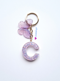 Letter C -  Multicolor paars ♡ Vlinder