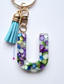 Letter U -  Multicolor Stone paars ♡ Aqua