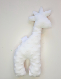 Knuffel giraffe - panter roze met minky fleece