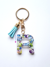 Letter R -  Multicolor Stone paars ♡ Aqua
