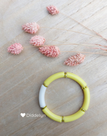Tube armband ♡ Geel crème