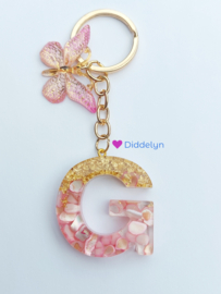 Letter G -  Stone Roze ♡ vlinder