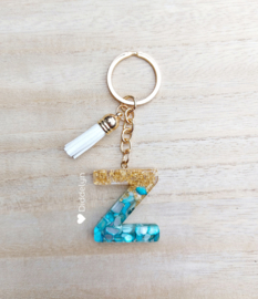 Letter Z - Mint groen en goud ♡ wit