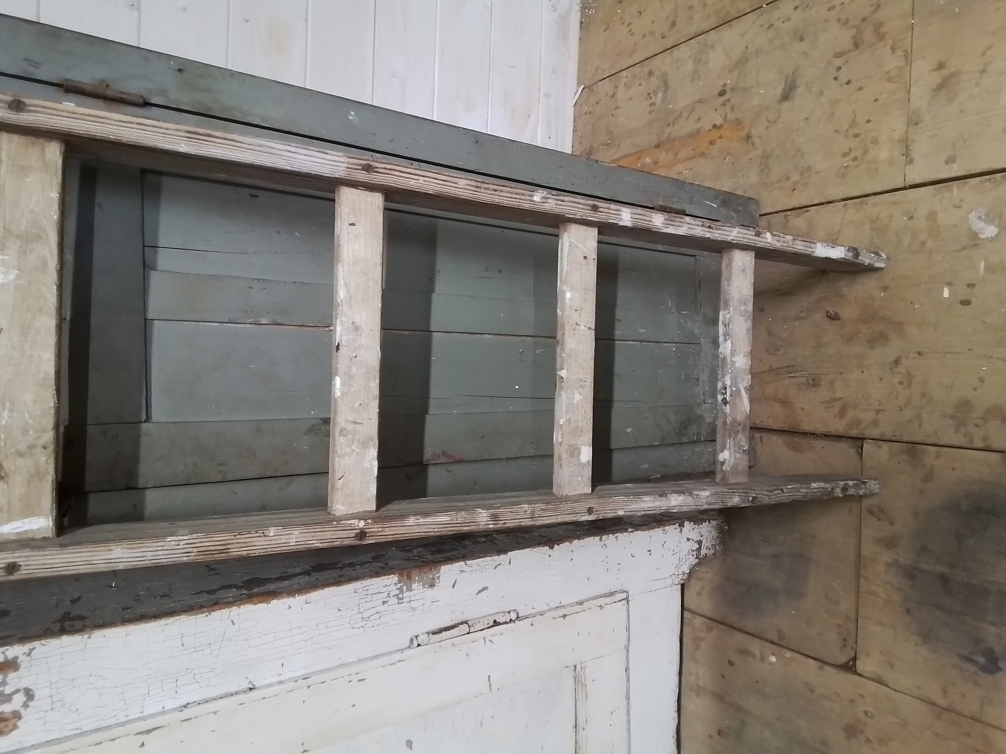 Oude houten ladder