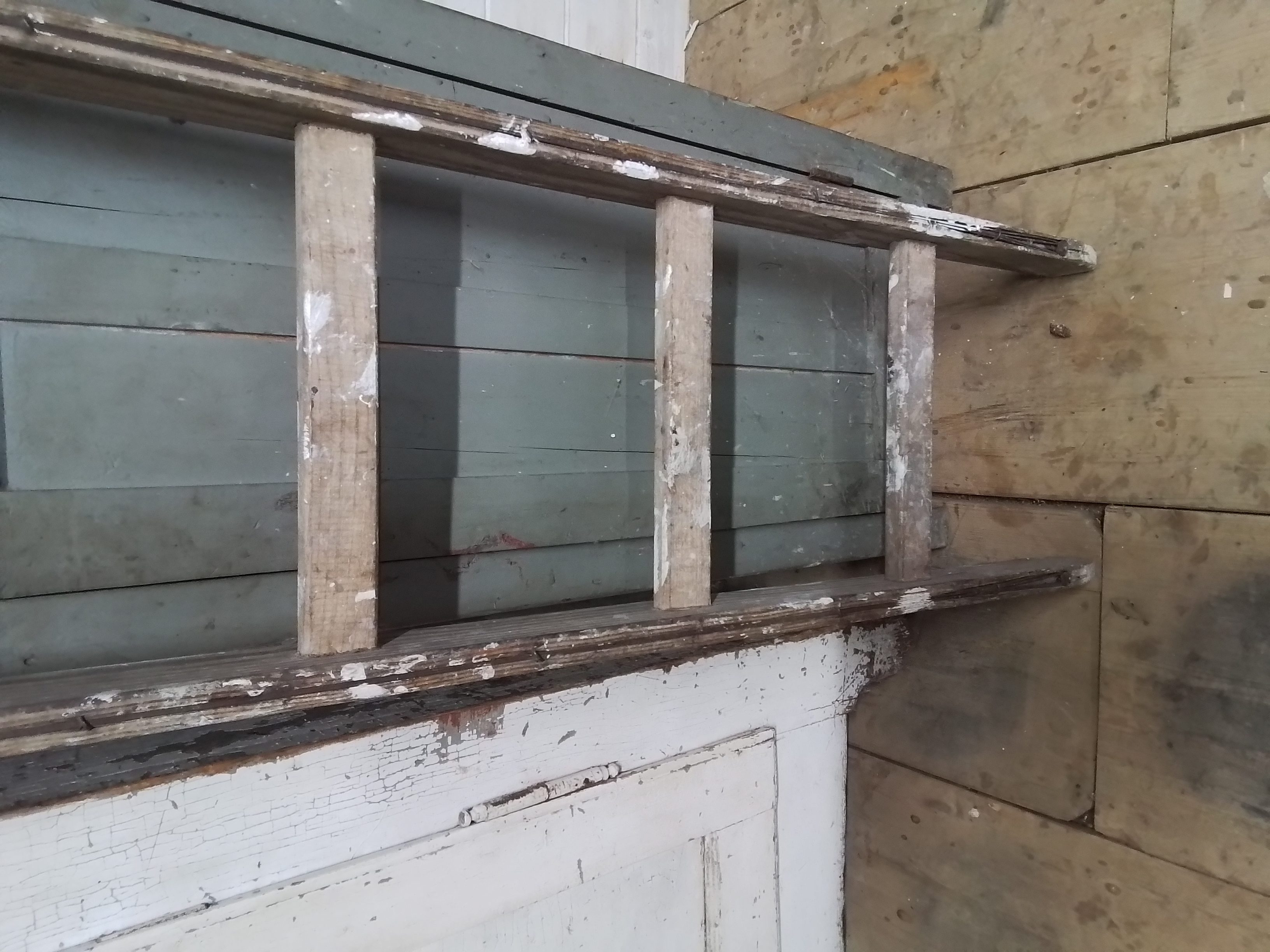 Oude houten ladder