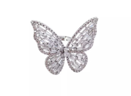 Silver vlinder ring