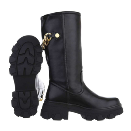 Grove zwarte lange boots