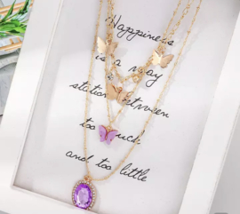 Purple Bling vlinder set