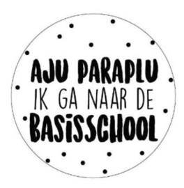 Sticker - Aju paraplu ik ga naar de basisschool