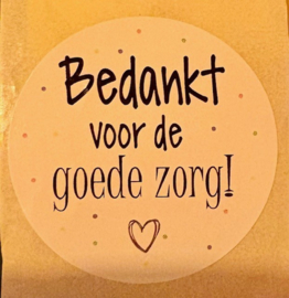 Sticker - Bedankt voor de goede zorg!