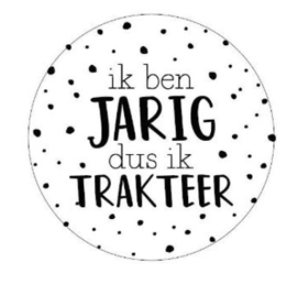 Sticker - ik ben jarig dus ik trakteer
