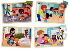 Puzzel elkaar helpen 15-delig, 4 stuks