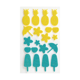 # Tropische glitter stickers