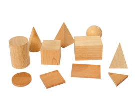 Houten geometrische vormen set, 11-delig