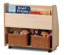 Verrijdbare hoge boekenrek