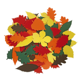 Ribbelkarton herfstbladeren, 120 stuks