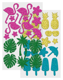 # Tropische glitter stickers