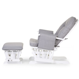 Gliding chair canvas grijs met voetenbank