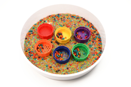 Sensorische zeefjes regenboog, set van 6