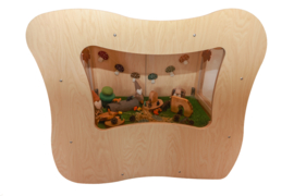 # Organisch gevormde Thema-kijkkast, decor berken