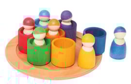 Grimms regenboogpopjes in bakjes
