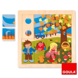 Puzzel deel - geheel - Herfst, 16-delig