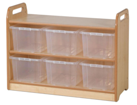 Kast met display en spiegelwand