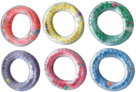 Set van 6 sensorische opblaasbare, gekleurde & gevulde ringen