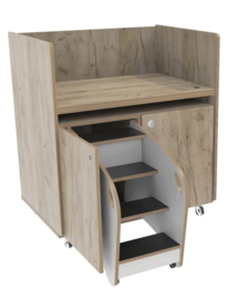 # Verrijdbare aankleedtafel berken/Grey Craft Oak decor, 100 cm breed