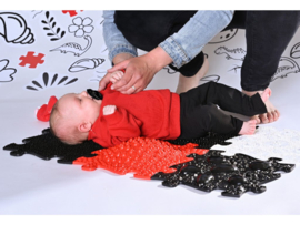 Muffik set Orthopedische sensorische matten, Baby Black & White