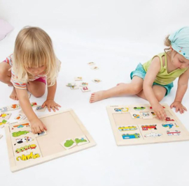 Houten combipuzzel dieren