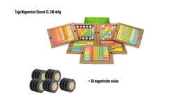 Tegu magneetblokken klasset XL 240-delig + 60 wielen