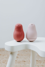 Set van 2 tuimel pinguïns - red/oud roze