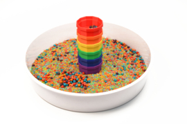 Sensorische zeefjes regenboog, set van 6