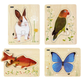 Eerste puzzel Dieren, set van 4