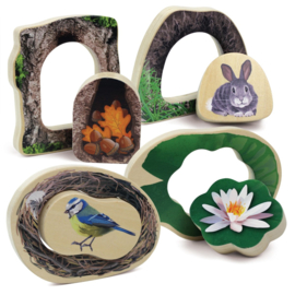 Puzzel: Welke dieren verstoppen zich in het bos?