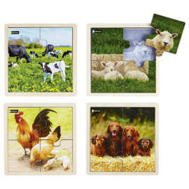 Houten puzzel Dieren en hun familie