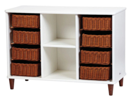 Ondiepe kast met 8 opbergmanden